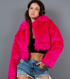 PINKY SWEAR FAUX FUR COAT