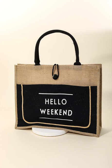 HELLO WEEKEND TOTE (BLACK)