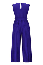 Pleated Ruffle Detail Tie Waist Jumpsuit