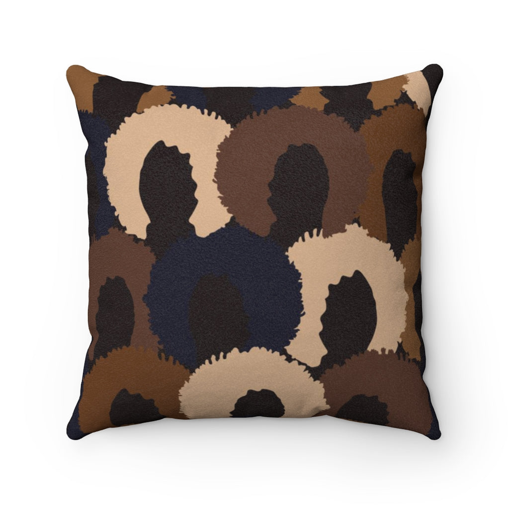 Afro Collage Faux Suede Pillow (4 sizes)